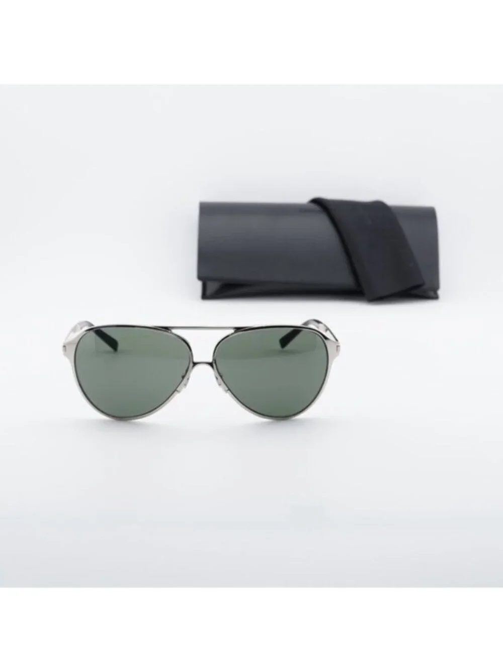 Saint Laurent SL734 002 Aviator Sunglasses - Silver/Grey